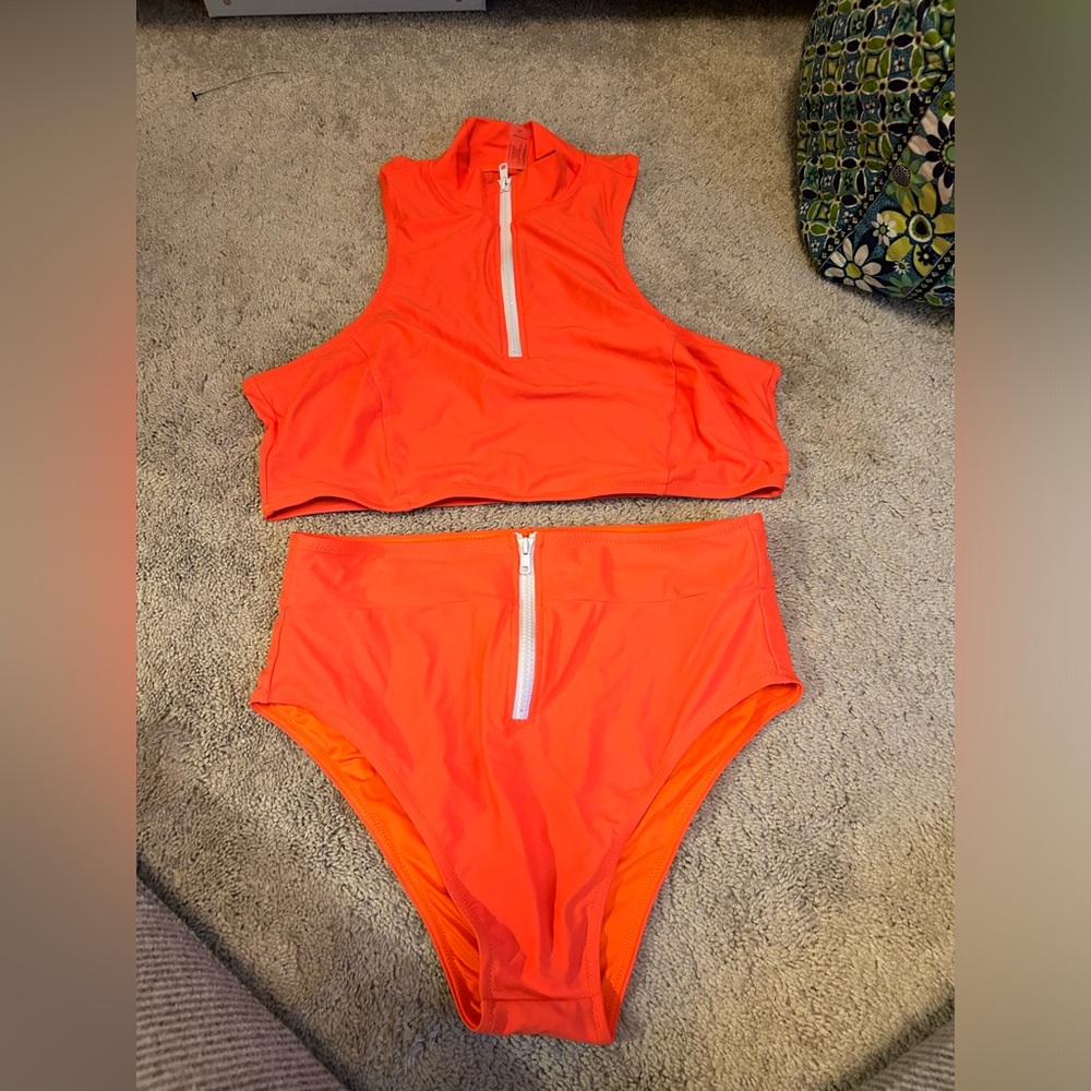 Bright orange bathing suit
